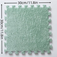 12pcs Washable Patchwork Carpet Bedside Mat DIY Rugs Anti Drop 11 8x11 8in