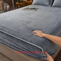 Milk Fleece Solid Fitted Sheet Soft Warm Bedding