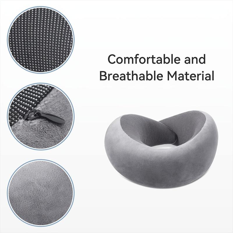 Memory Foam Travel Pillow Soft Neck Support for Sleeping Rest Comfortable Cover