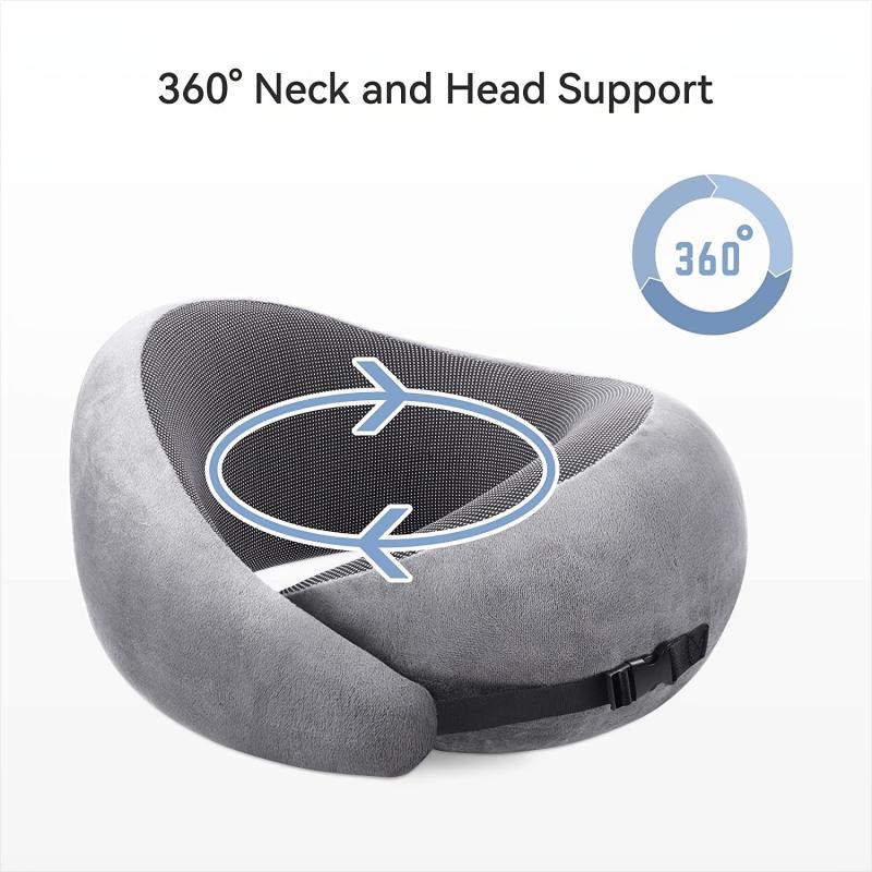Memory Foam Travel Pillow Soft Neck Support for Sleeping Rest Comfortable Cover