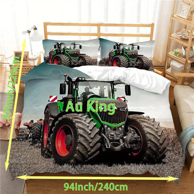 3pcs Car Truck Polyester Duvet Cover Set Soft Comfortable Bedding for Bedroom