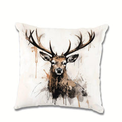 Elk Pattern Print Pillowcase for Home Sofas Office Chairs