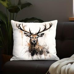 Elk Pattern Print Pillowcase for Home Sofas Office Chairs