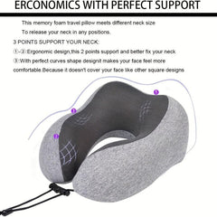 Memory Foam U-Shaped Neck Pillow for Travel and Sleep Comfort