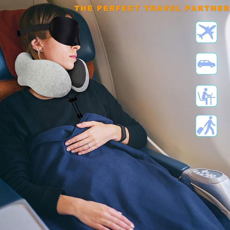 Memory Foam U-Shaped Neck Pillow for Travel and Sleep Comfort