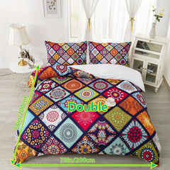 Bohemian Style Plaid Print Bedding Set - Soft Comfortable Duvet Cover