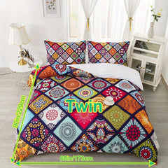 Bohemian Style Plaid Print Bedding Set - Soft Comfortable Duvet Cover