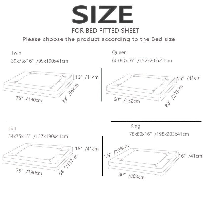1pc Fitted Sheet Extra Deep Pocket Shrink & Fade Resistant Soft Polyester Fabric