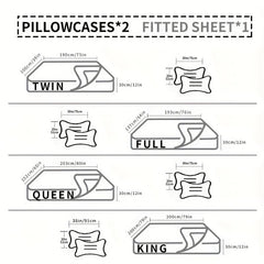 3pc Breathable Non-Slip Fitted Sheet Set, Mattress Protector Bedding