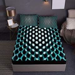 3pc Breathable Non-Slip Fitted Sheet Set, Mattress Protector Bedding