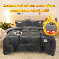 Thick Three-Layer Warm Comforter for Autumn & Winter, Down Alternative Filling