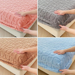 Thickened Milk Velvet Fitted Sheet Non slip Anti static Bed Cover
