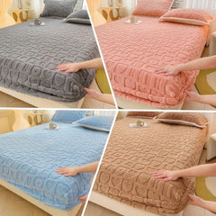 Thickened Milk Velvet Fitted Sheet Non slip Anti static Bed Cover