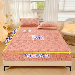 Thickened Milk Velvet Fitted Sheet Non slip Anti static Bed Cover