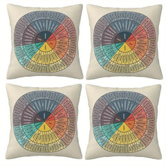 4pcs Wheel Of Emotions Feelings Velvet Throw Pillow Covers Home Decoration