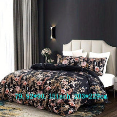 3pcs Floral Print Duvet Cover Set Soft Skin-Friendly Comfortable Bedding
