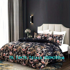 3pcs Floral Print Duvet Cover Set Soft Skin-Friendly Comfortable Bedding