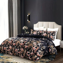 3pcs Floral Print Duvet Cover Set Soft Skin-Friendly Comfortable Bedding
