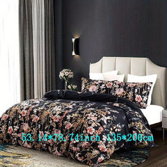 3pcs Floral Print Duvet Cover Set Soft Skin-Friendly Comfortable Bedding
