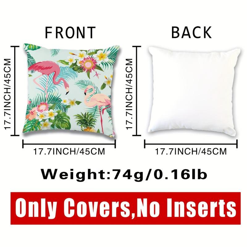 1pc Digital Printing Pillowcase Tropical Plant Flower Animal Flamingo