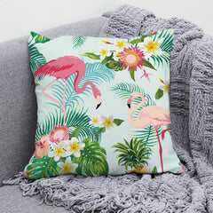 1pc Digital Printing Pillowcase Tropical Plant Flower Animal Flamingo