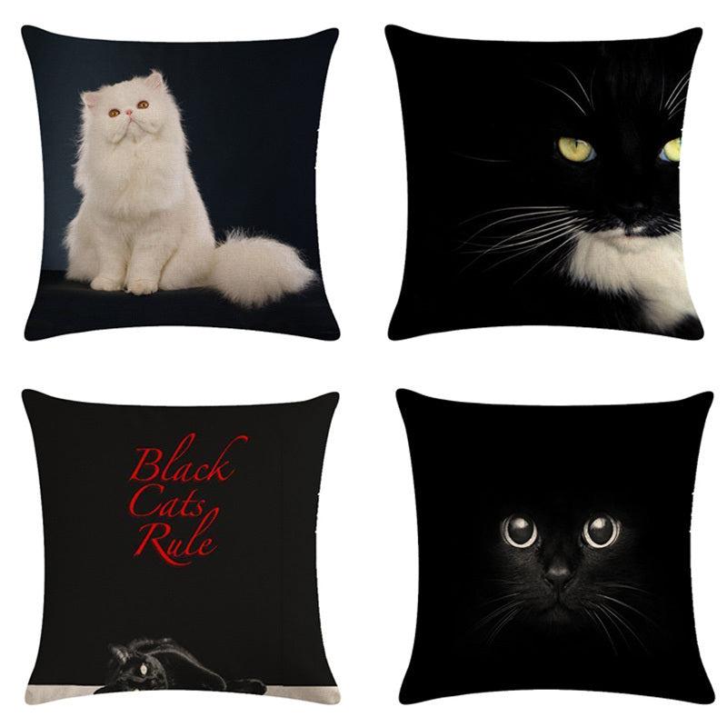 Handsome Cat Linen Pillow Case Cushion Home Decor