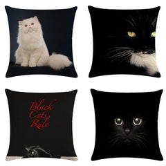 Handsome Cat Linen Pillow Case Cushion Home Decor