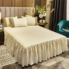 Elastic Adjustable Plain Bed Skirt for Bedroom Decor