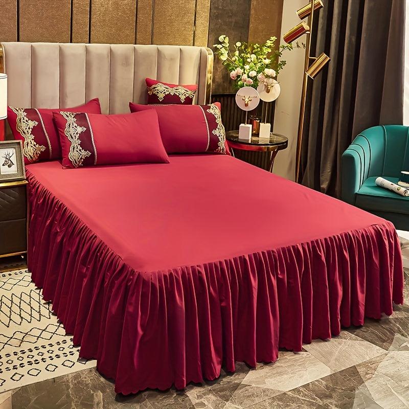 Elastic Adjustable Plain Bed Skirt for Bedroom Decor