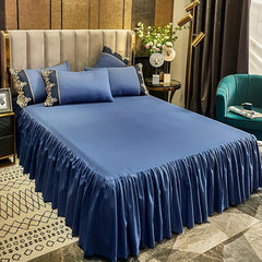 Elastic Adjustable Plain Bed Skirt for Bedroom Decor