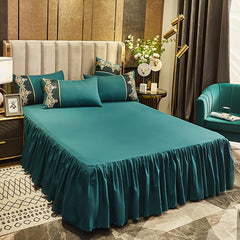 Elastic Adjustable Plain Bed Skirt for Bedroom Decor