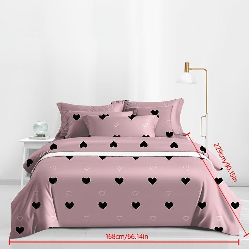 Love Print Brushed Duvet Cover Soft Comfortable Bedroom Guest Room