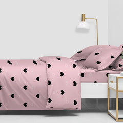 Love Print Brushed Duvet Cover Soft Comfortable Bedroom Guest Room