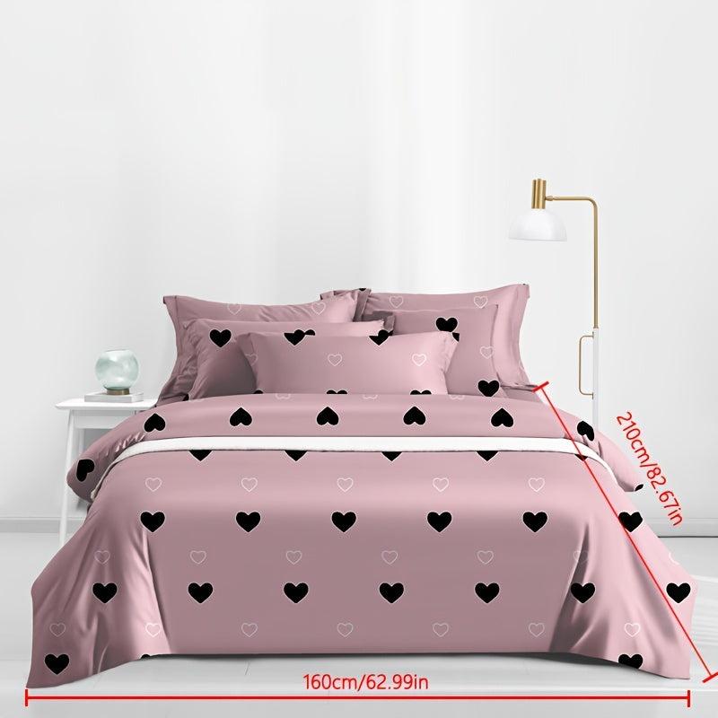 Love Print Brushed Duvet Cover Soft Comfortable Bedroom Guest Room