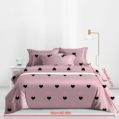 Love Print Brushed Duvet Cover Soft Comfortable Bedroom Guest Room