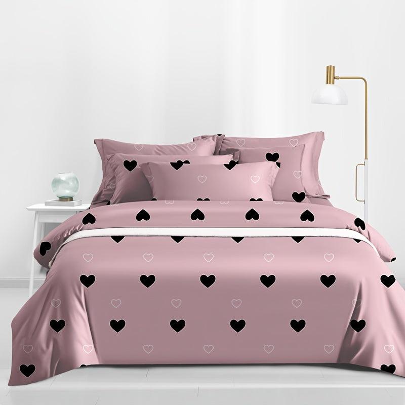Love Print Brushed Duvet Cover Soft Comfortable Bedroom Guest Room