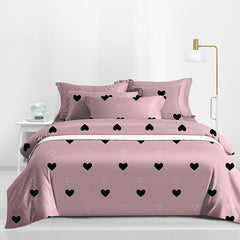 Love Print Brushed Duvet Cover Soft Comfortable Bedroom Guest Room