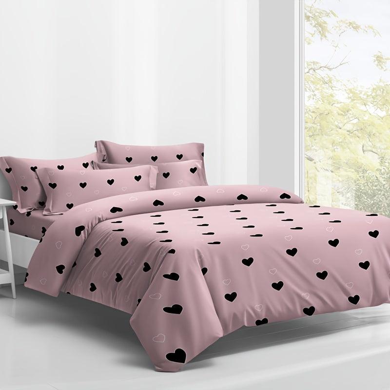 Love Print Brushed Duvet Cover Soft Comfortable Bedroom Guest Room
