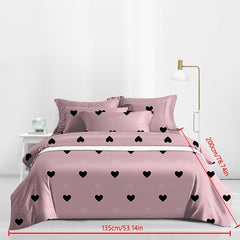 Love Print Brushed Duvet Cover Soft Comfortable Bedroom Guest Room