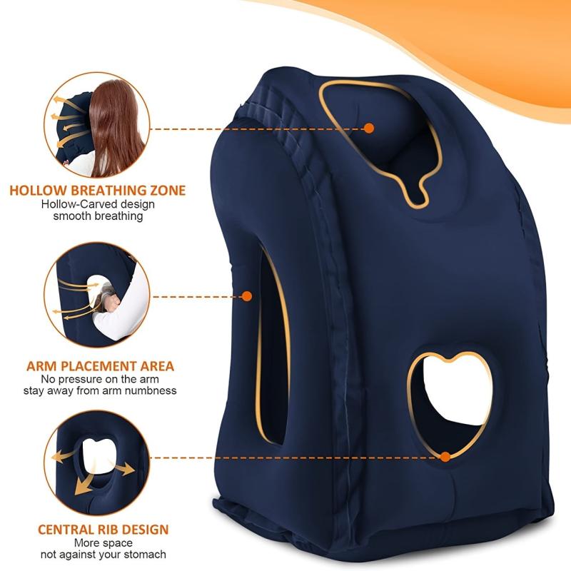 Inflatable Travel Pillow for Neck Support on Airplane Car Bus Office
