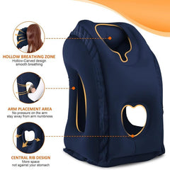 Inflatable Travel Pillow for Neck Support on Airplane Car Bus Office