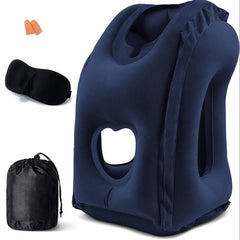 Inflatable Travel Pillow for Neck Support on Airplane Car Bus Office