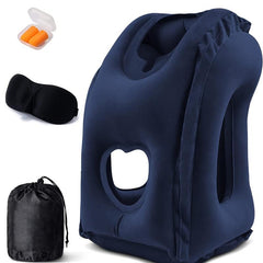 Inflatable Travel Pillow for Neck Support on Airplane Car Bus Office
