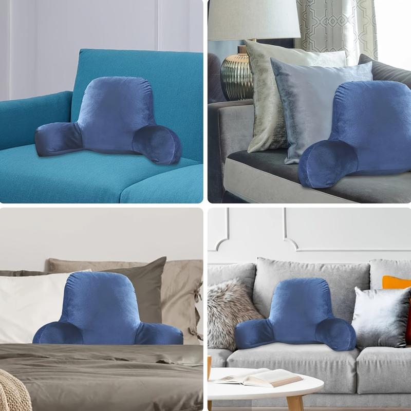 Reading Pillow Bed Wedge Backrest with Arms Support Sit Up Pillow