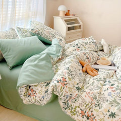 3pcs Floral Print Duvet Cover Set Soft Comfortable Bedding Set