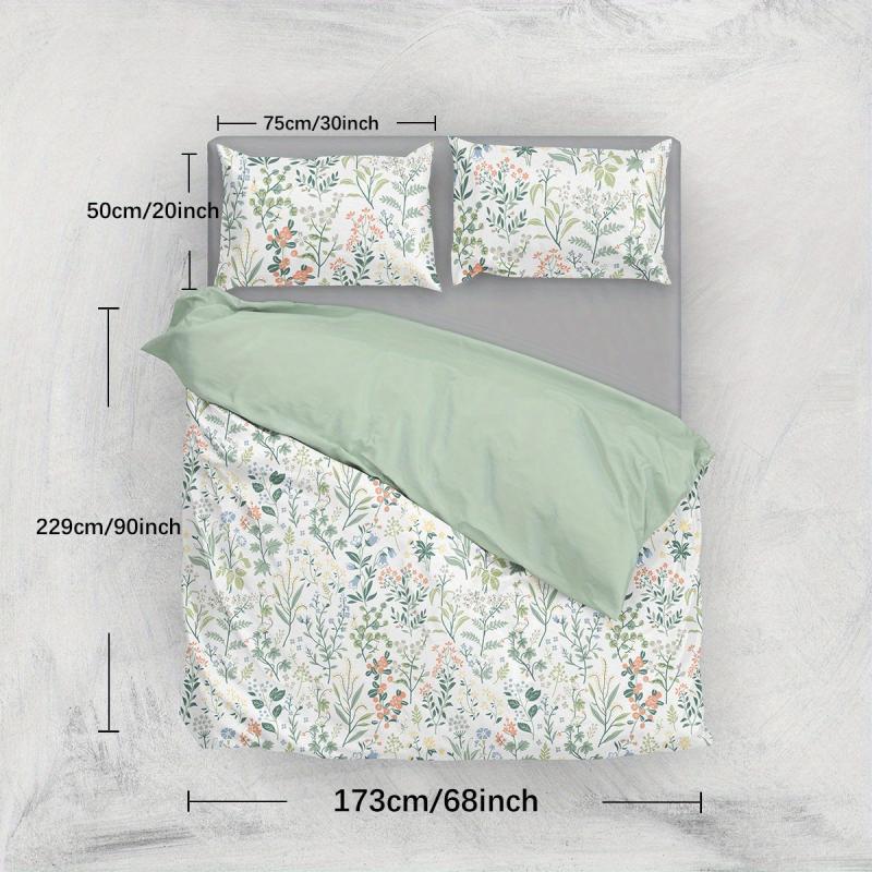 3pcs Floral Print Duvet Cover Set Soft Comfortable Bedding Set