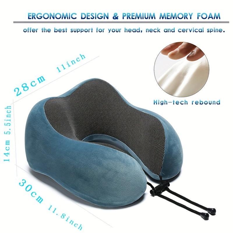 U Shaped Memory Foam Neck Pillow Soft Travel Pillow Neck Cervical Airplane