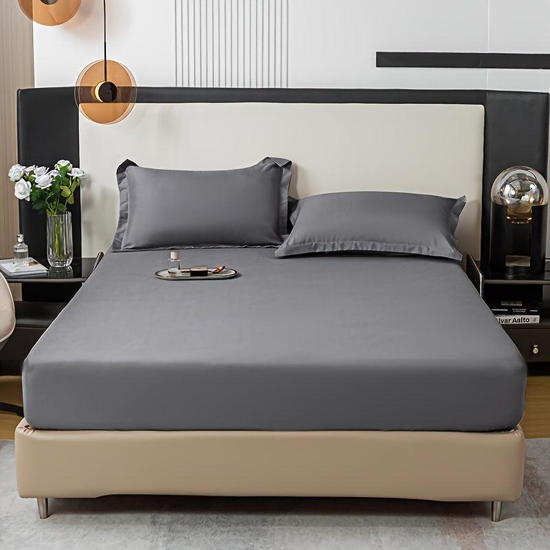 3pcs Solid Fitted Sheet Set Soft Breathable Bedding Set