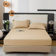 3pcs Solid Fitted Sheet Set Soft Breathable Bedding Set