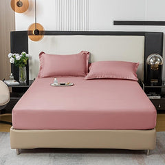 3pcs Solid Fitted Sheet Set Soft Breathable Bedding Set
